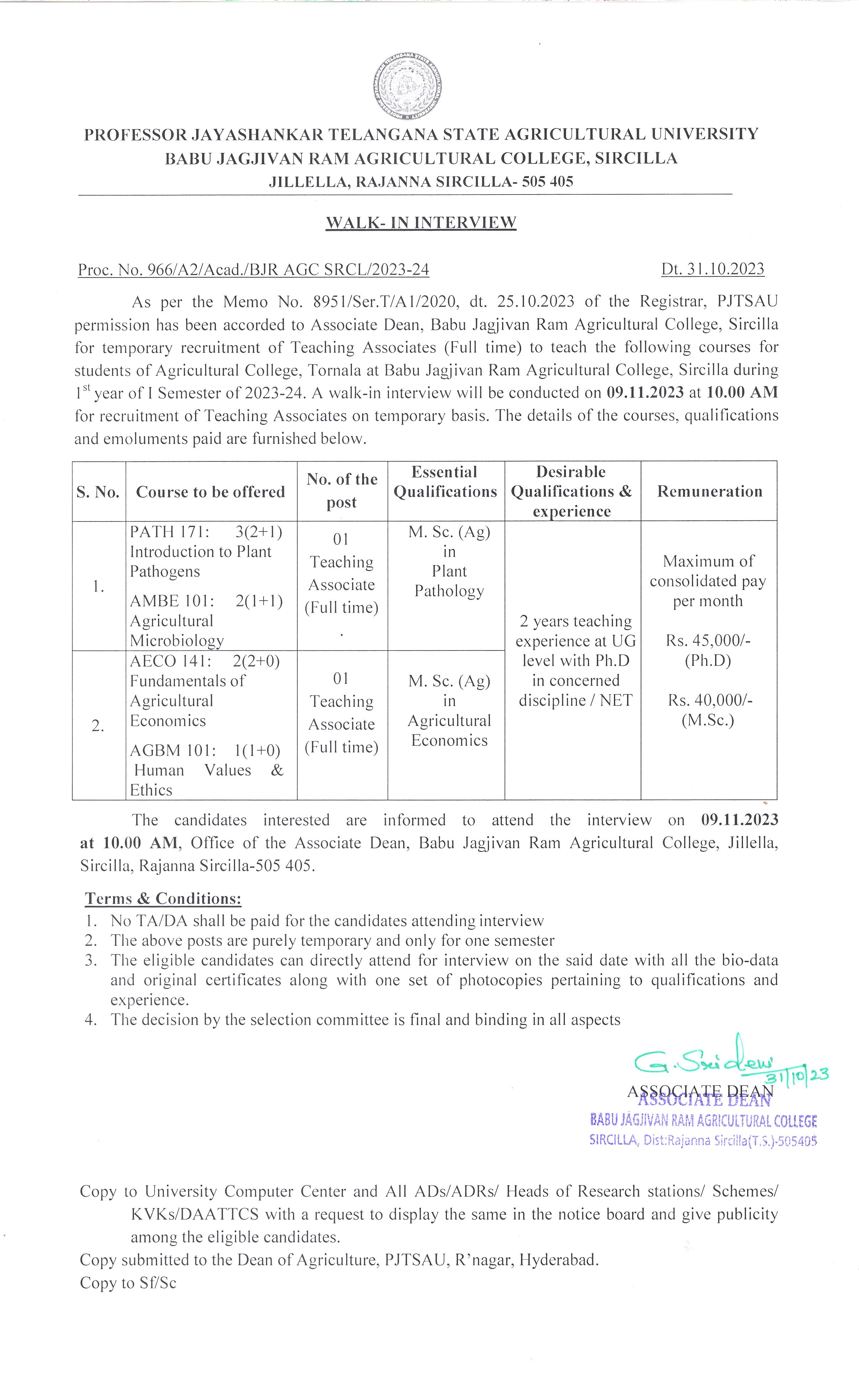 PROFESSOR JAYASHANKAR TELANGANA STATE AGRICULTURAL UNIVERSITY