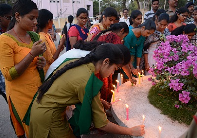 Candle rally at College of Agriculture 